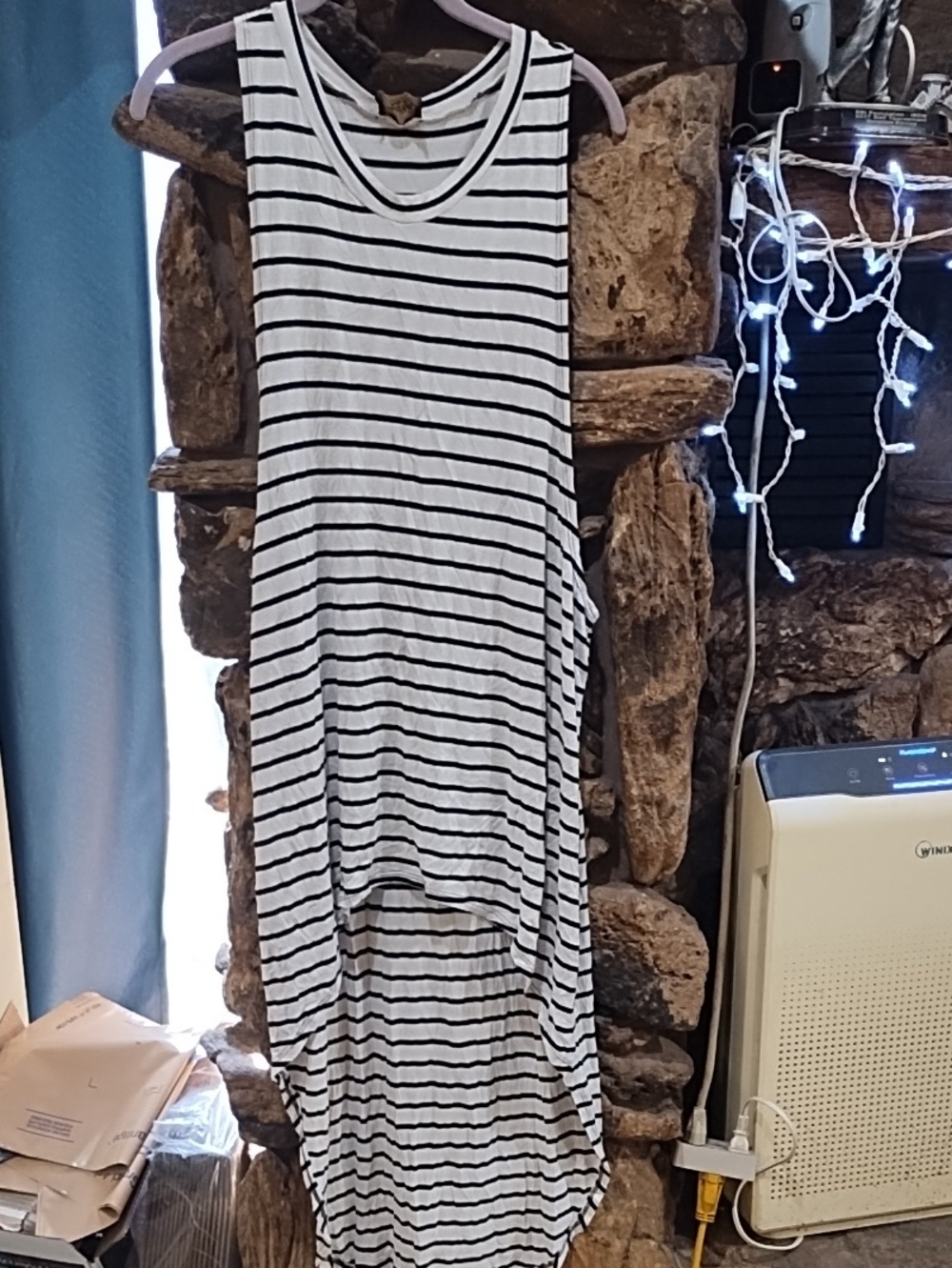 Audrey Black White Striped Dress